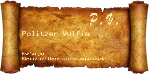 Politzer Vulfia névjegykártya